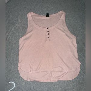 Wild Fable pink waffle knit crop tank top